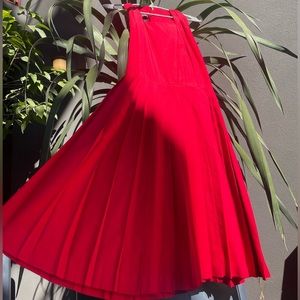 (100% SILK)    Bright RED Gillian Halter Dress
